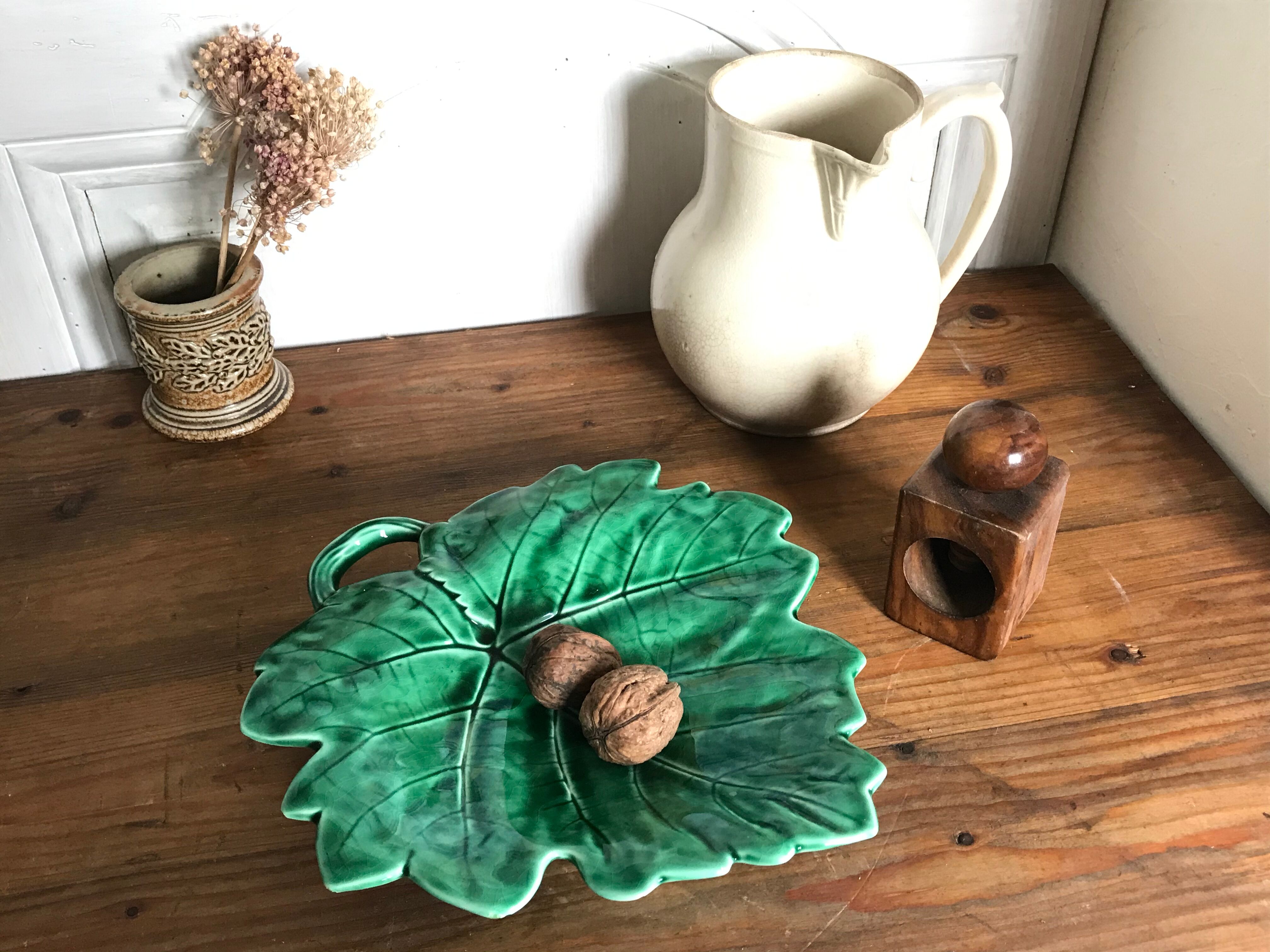 Ceramics leaf Sarreguemines