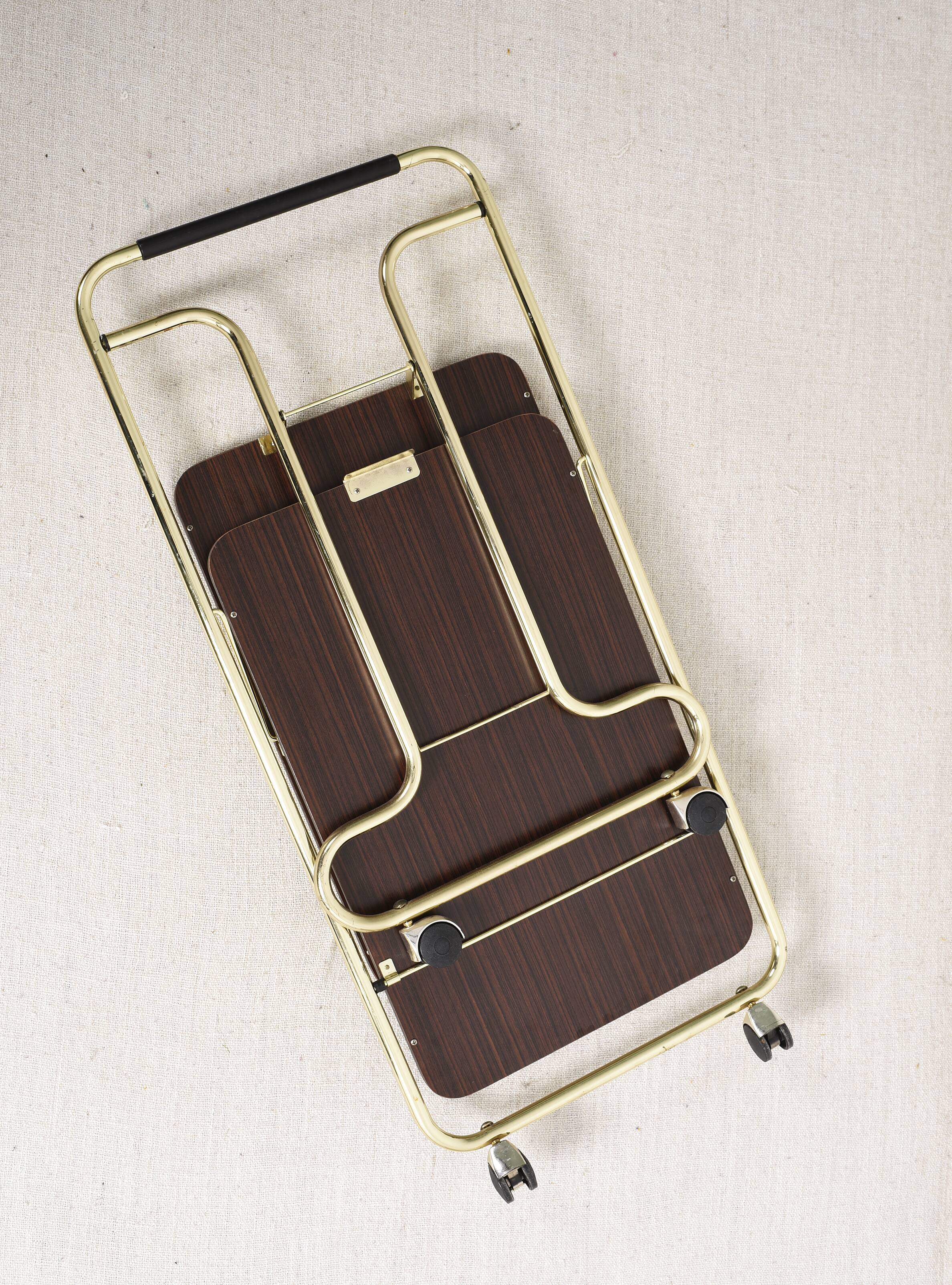 Trolley, bar service, folding table, in formica