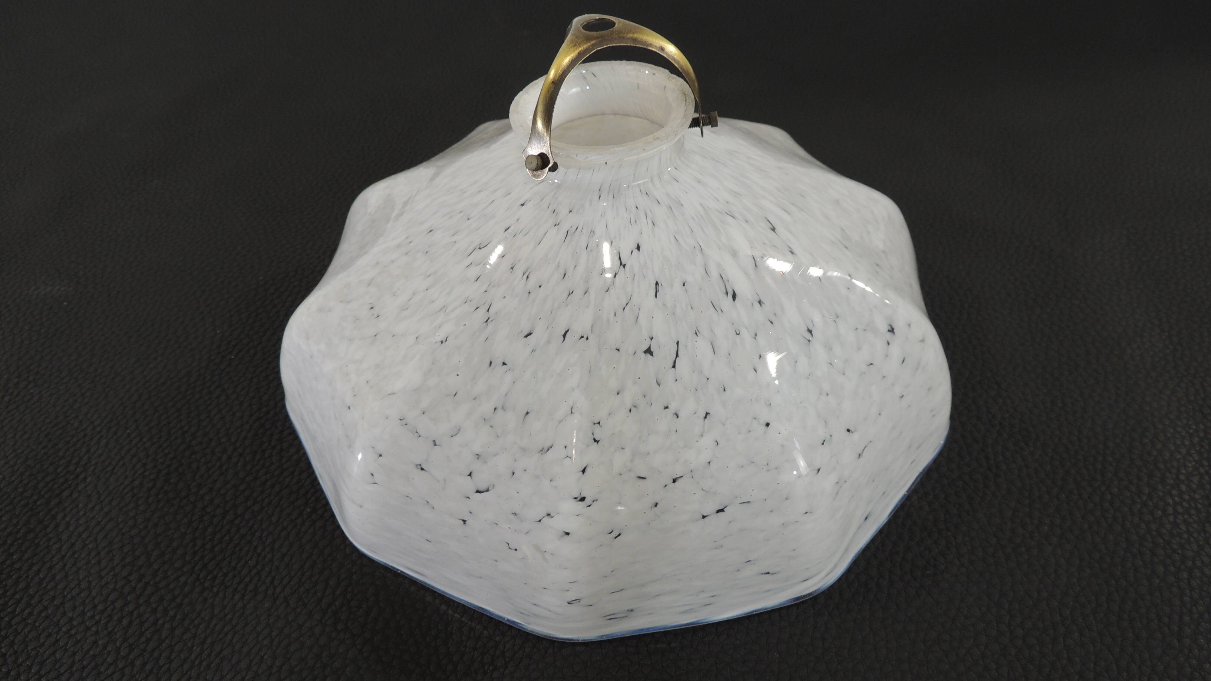 suspension with marbled opaline lampshade/vintage