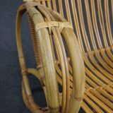 Unique Dutch design rattan armchair, 1950s