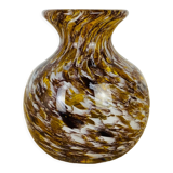 Murano vase yellow speckled glass