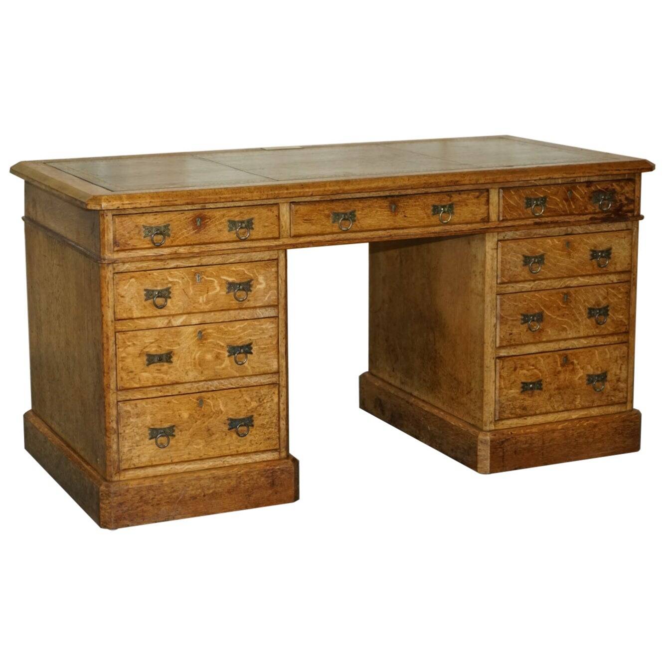 Victorian Oak Partner's Desk circa 1883