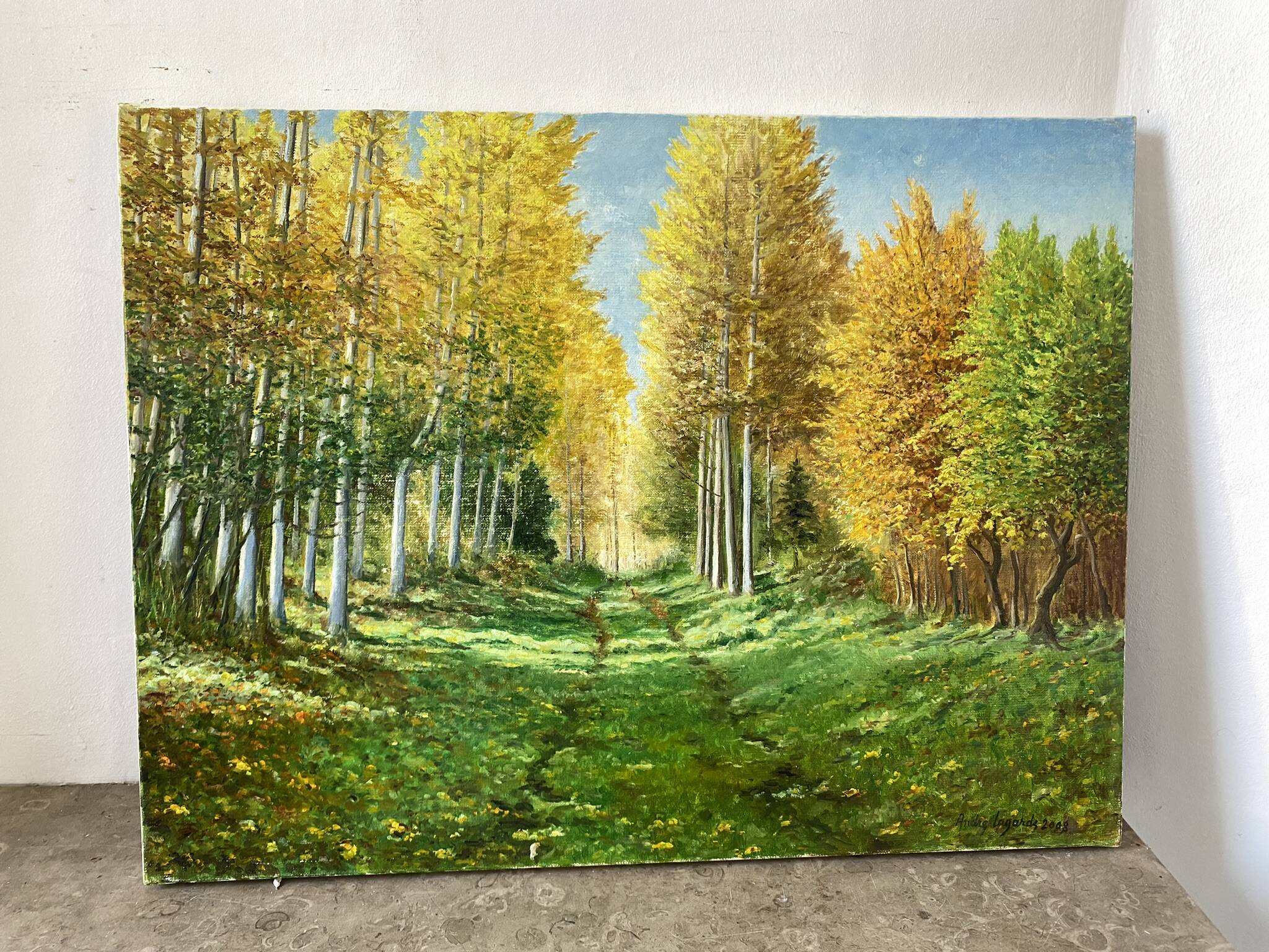 Green landscape signed in 2008