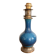 Blue Enamelled Ceramic Lamp Base Brass Vintage Oil Lamp Style