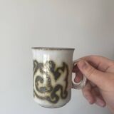 Set of vintage Duncan Ceramics glazed stoneware mugs made in Scotland Style