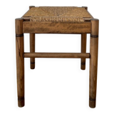 Straw and old wood stool