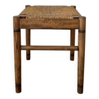 Straw and old wood stool