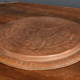 Oriental tray in copper or brass engraved XXth