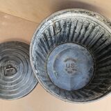 Original US Army Reeves Wheeling 1943 16 Gallon Galvanized Steel Trash Can