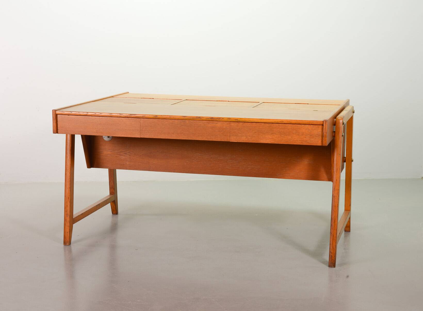 Clausen and Maerus Oak Wooden Design President Writing Desk for Eden 1960s