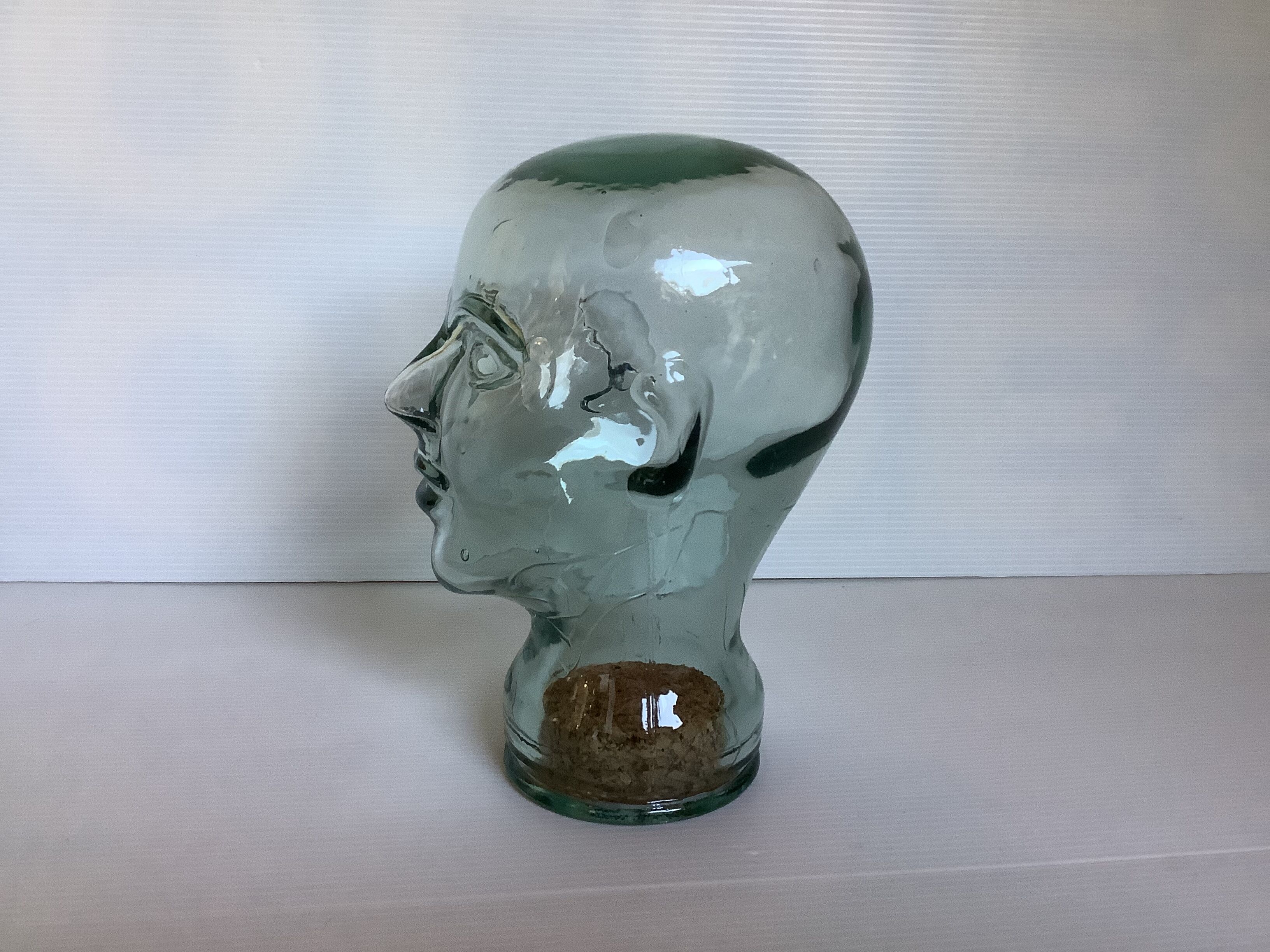 Green glass head