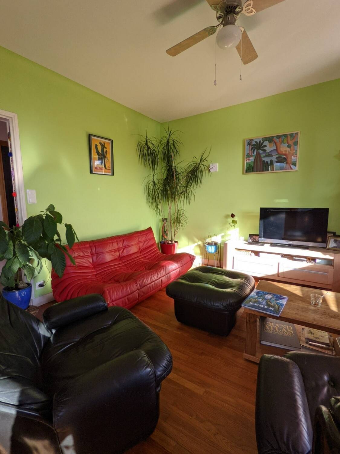 LIGNE ROSET Togo Sofa Indiana Red Leather Michel Ducaroy