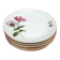6 flat plates Fine Bohemian porcelain Floral decoration on a white background