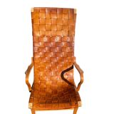 Cognac leather Eva chair by Bruno Mathsson