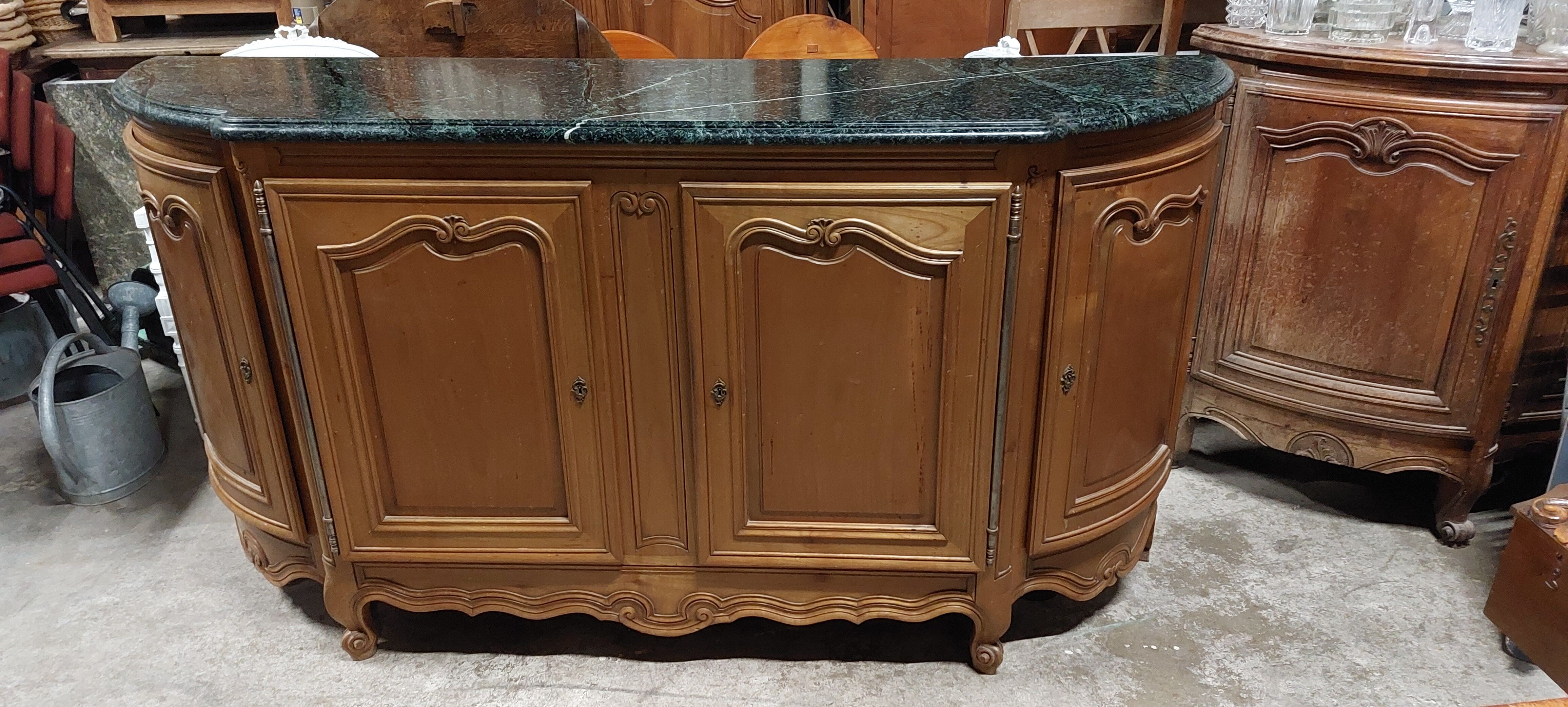 Louis XV style sideboard in cherry wood 4 doors