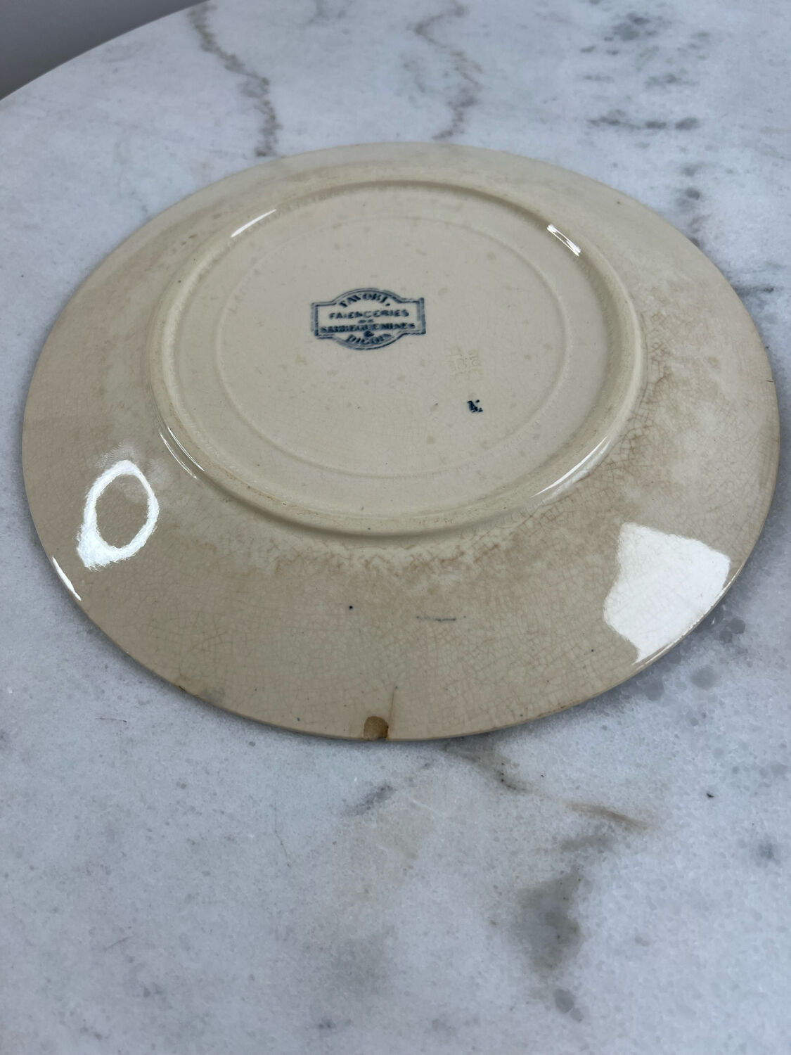 Set of two ironstone plates Sarreguemines Digoin favourite