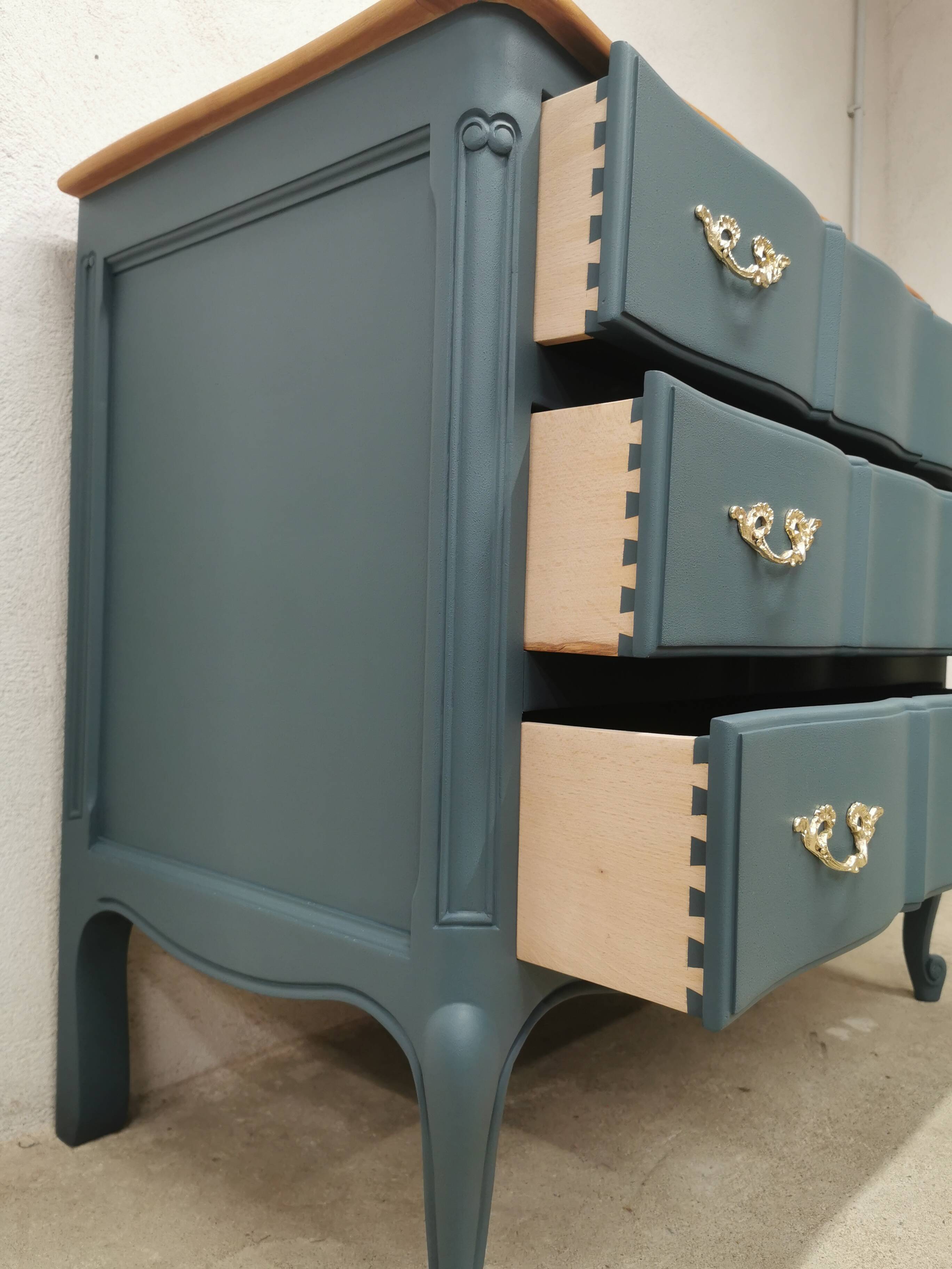 Vintage cherry wood commode refurbished