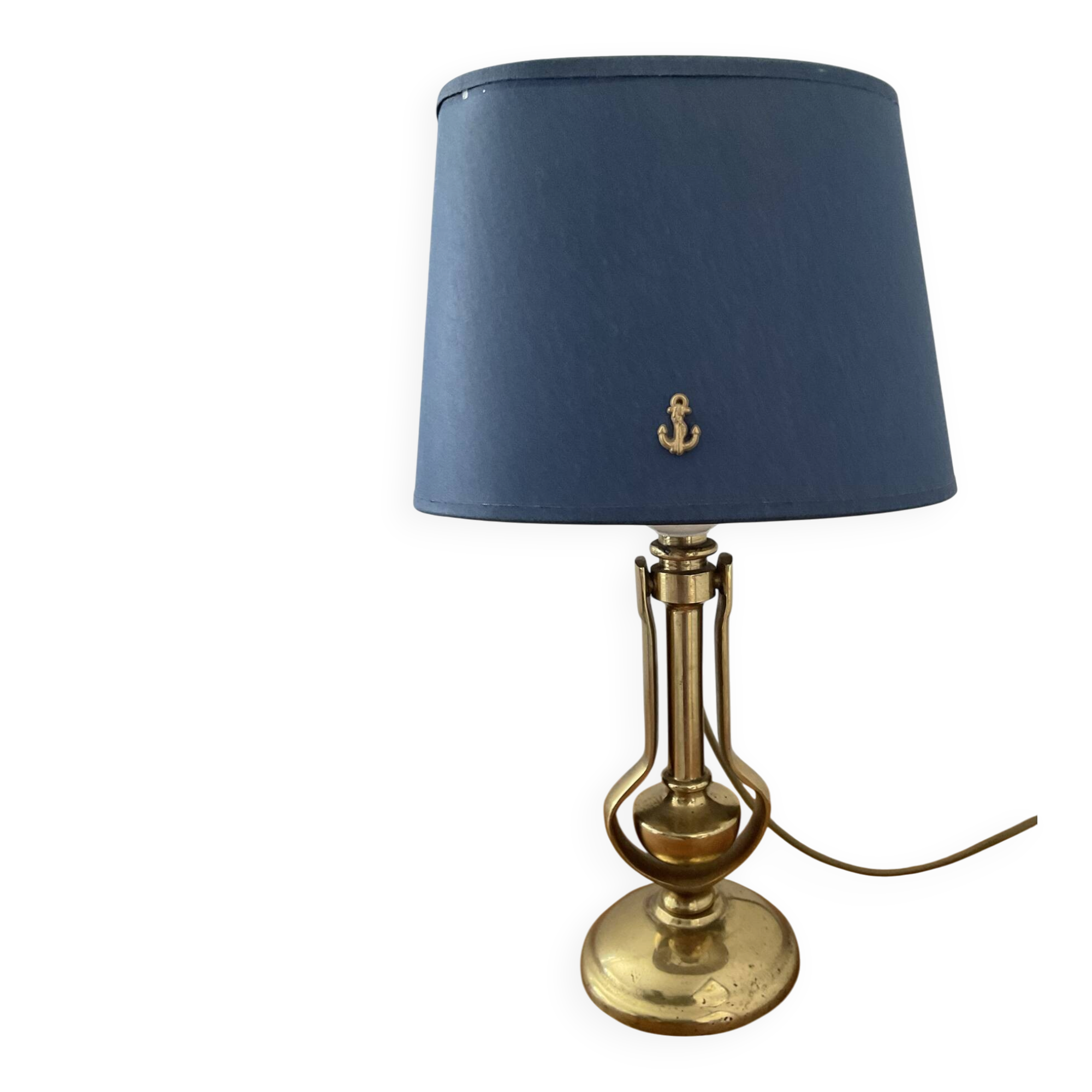 Ancienne lampe de bateau en bronze