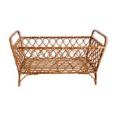 Lit d'enfant en rotin vintage