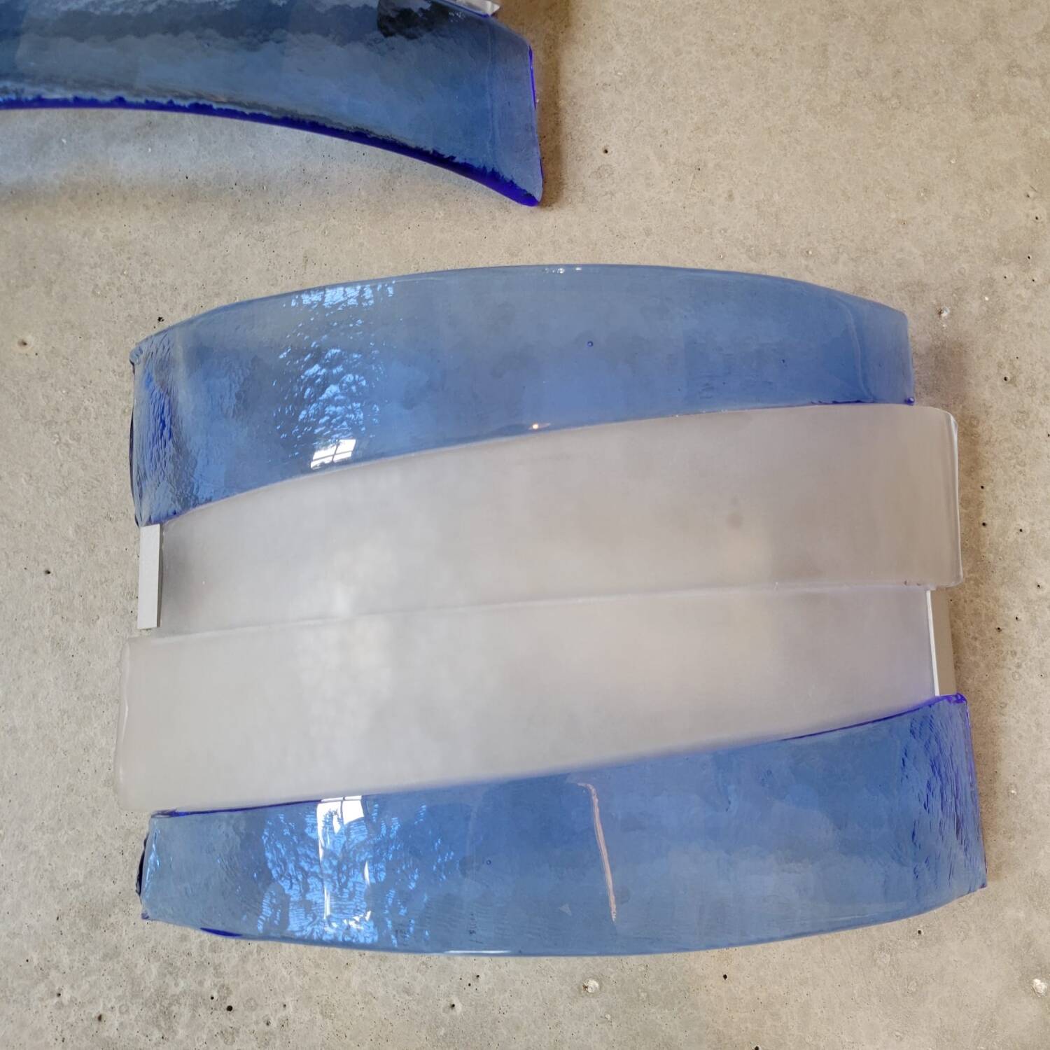 Pair of post-modernist wall lights in blown glass - Murano - vintage