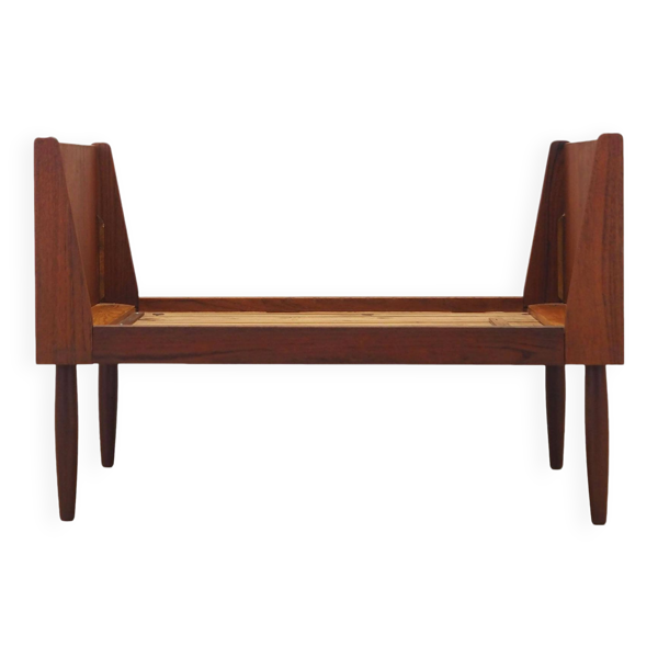 Lit en teck, design danois, années 1970, fabriqué au Danemark