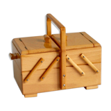 Wooden sewing basket