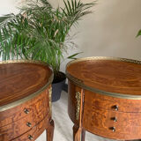 Pair of bedside tables in the shape of a stab, Louis XVI style