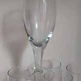 Six XXL blown glass stemmed glasses