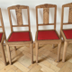 Set of 4 sculpted oak chairs – 1940s Art Deco style