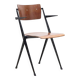 Vintage Pyramid chair with armrests by Wim Rietveld, oak and black