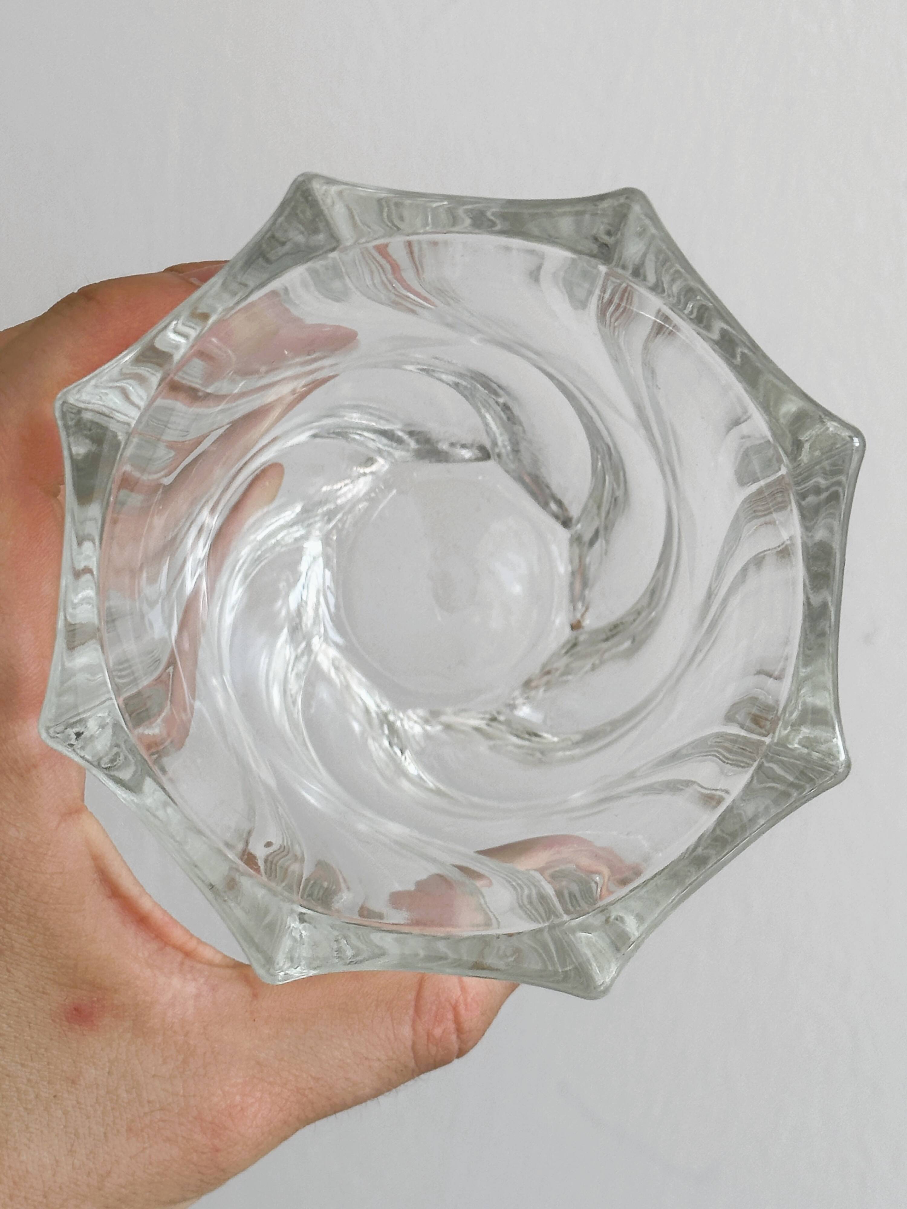Small twisted glass vase, sleek modern design