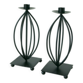 Paire de bougeoirs en fer forgé, Vintage