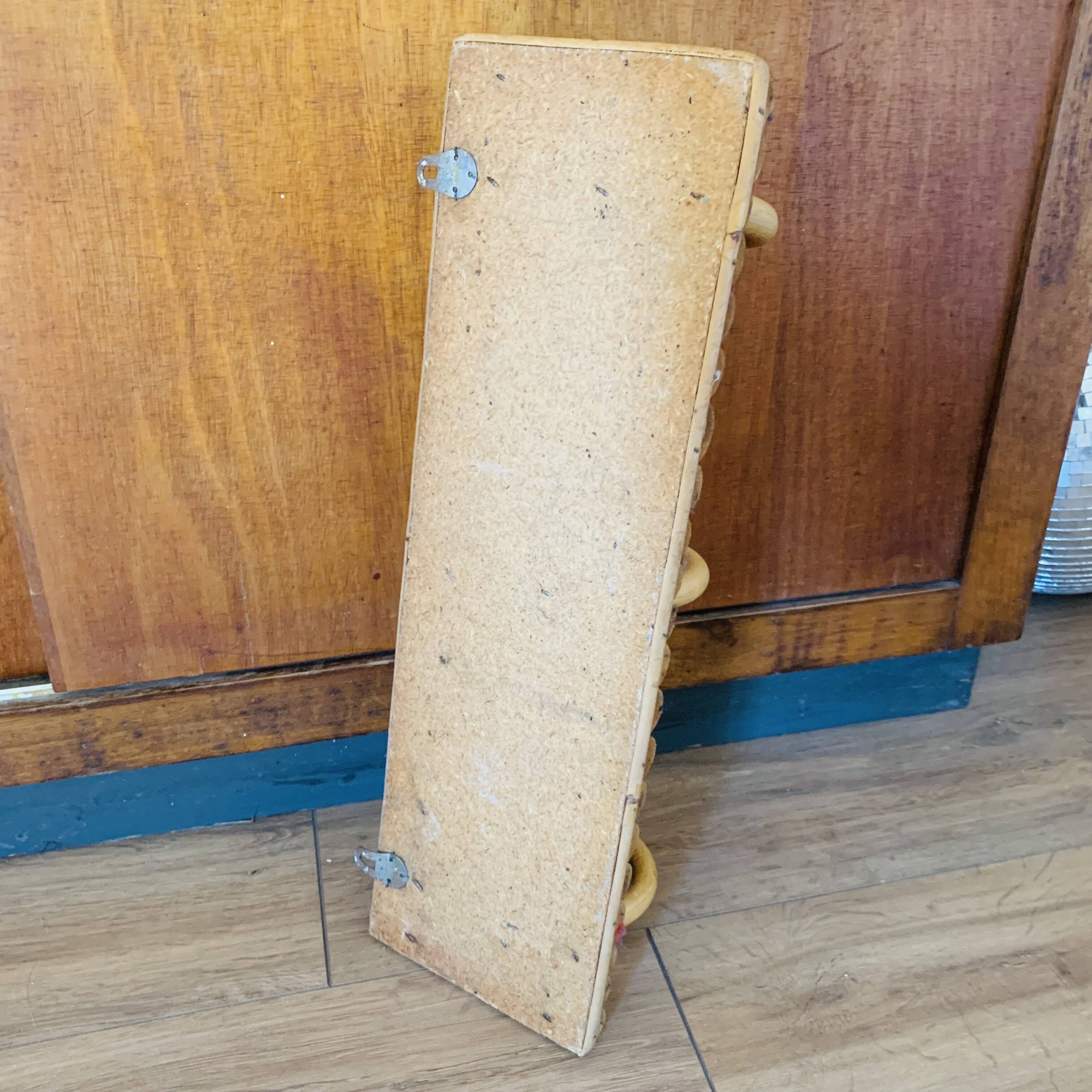 Vintage rattan coat rack