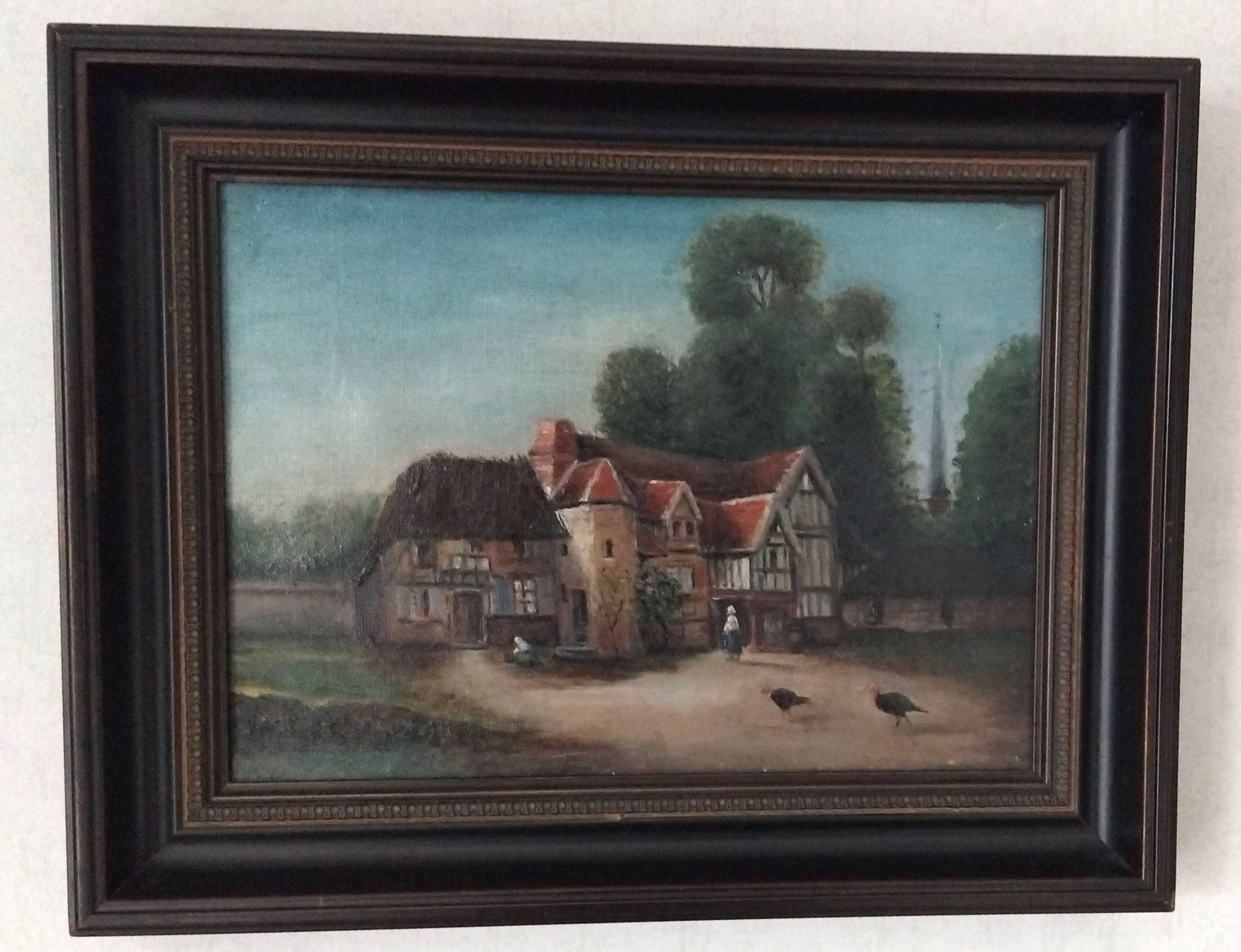 Framed oil painting on canvas