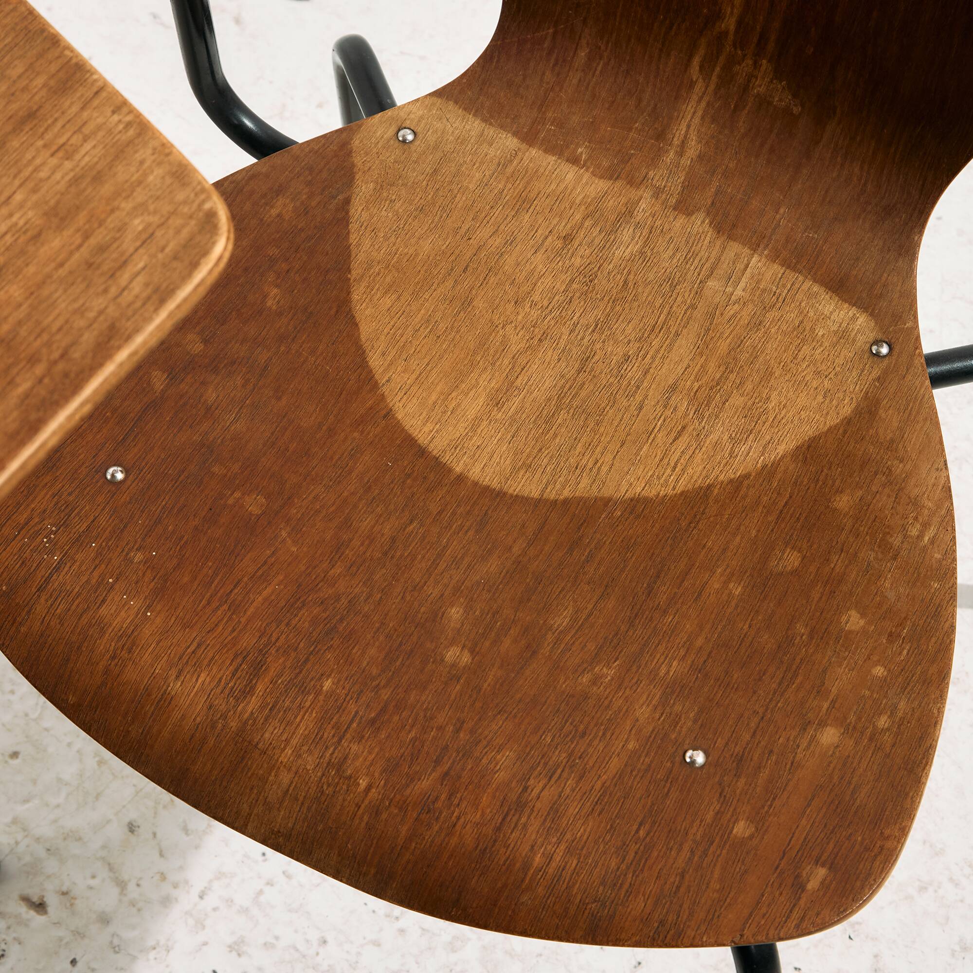 Teak chair with writing tablet