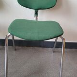 Set of 4 green chairs in Strafor steelcase fabric