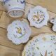 Set of 5 Moustiers porcelain pieces in perfect condition