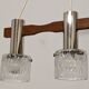 Scandinavian chandelier with 3 lights in teak and glass from the 60s/70s