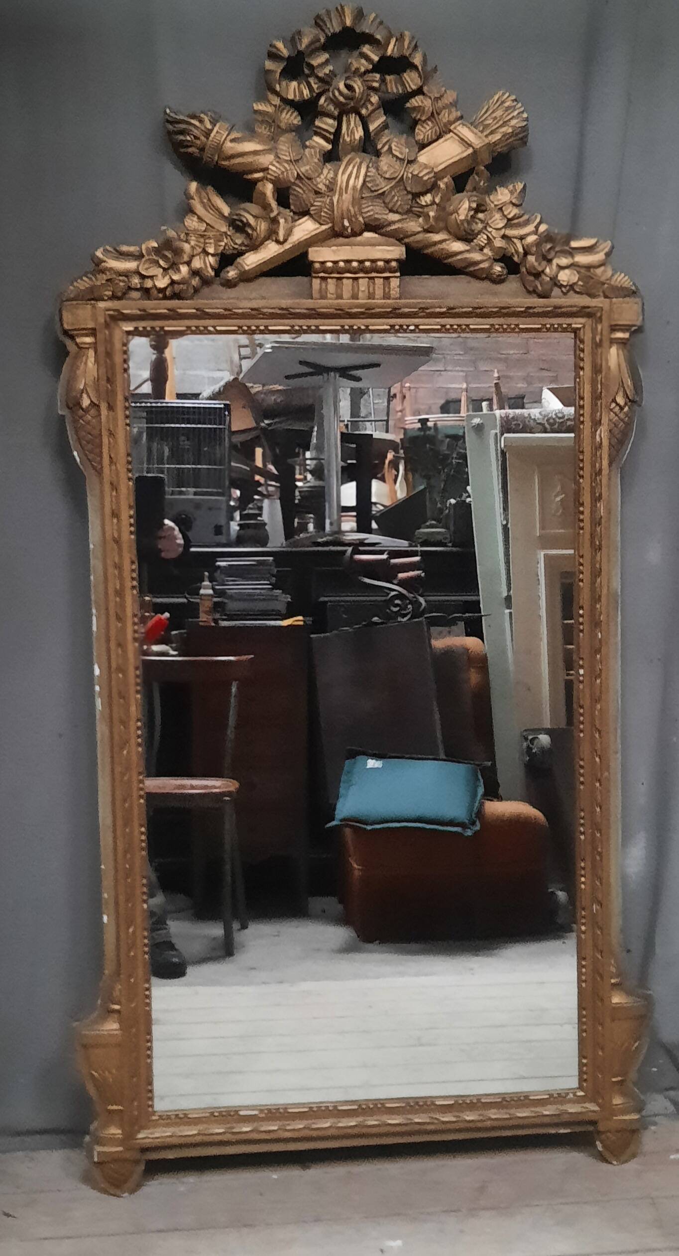 Louis XVI style golden mirror