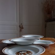 Set of 10 large ironstone Art Deco plates Saint-Amand Water Lily