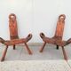 Paire de tabourets de traite brutalistes