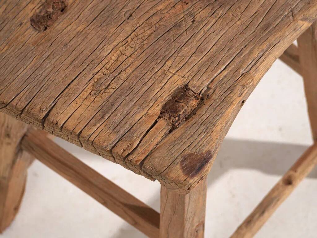 Tabouret ancien de style primitif (c.1900) #5