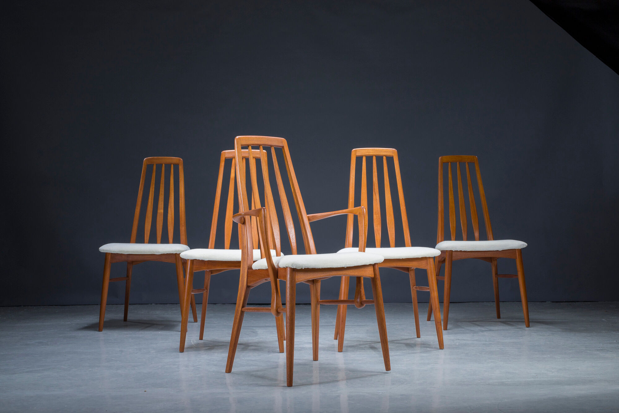 Dining chairs model "eva" by Niels Koefoed for Hornslet Møbelfabrik, 1960
