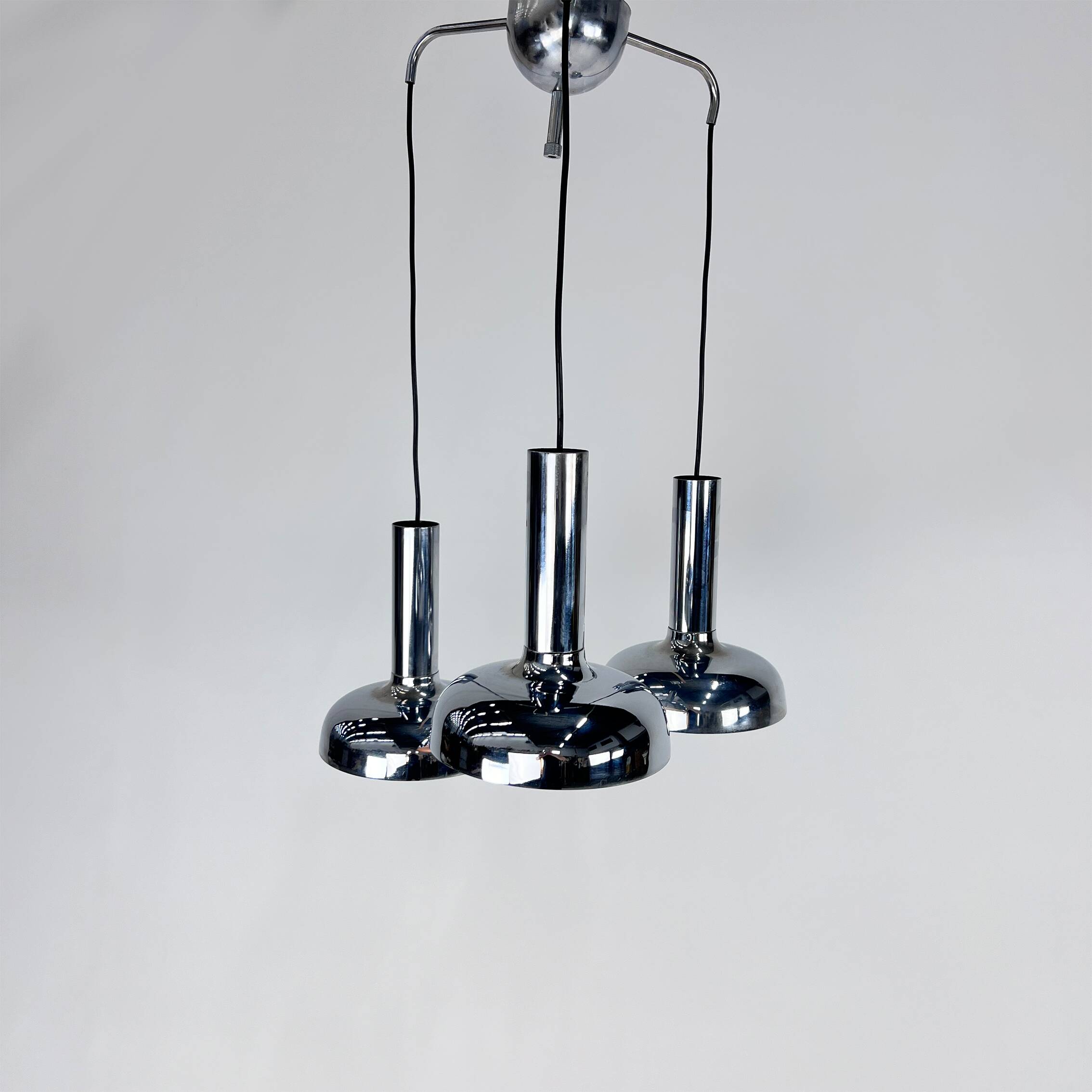 Space Age Chrome Pendant, 1970s