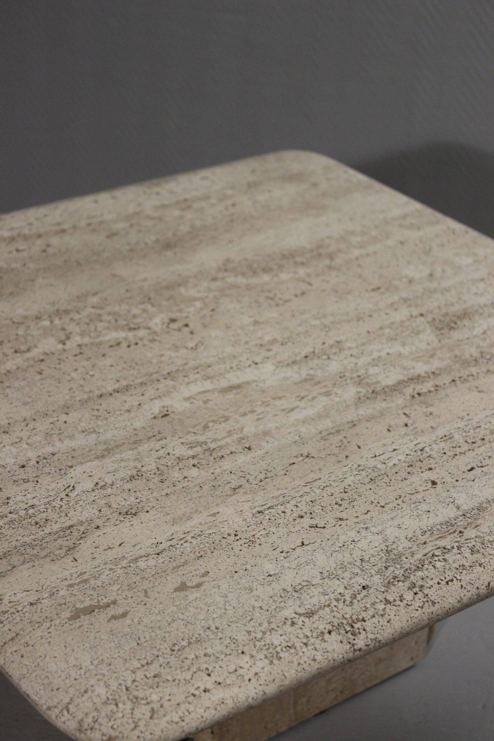 Low design side table in travertine, 1970s