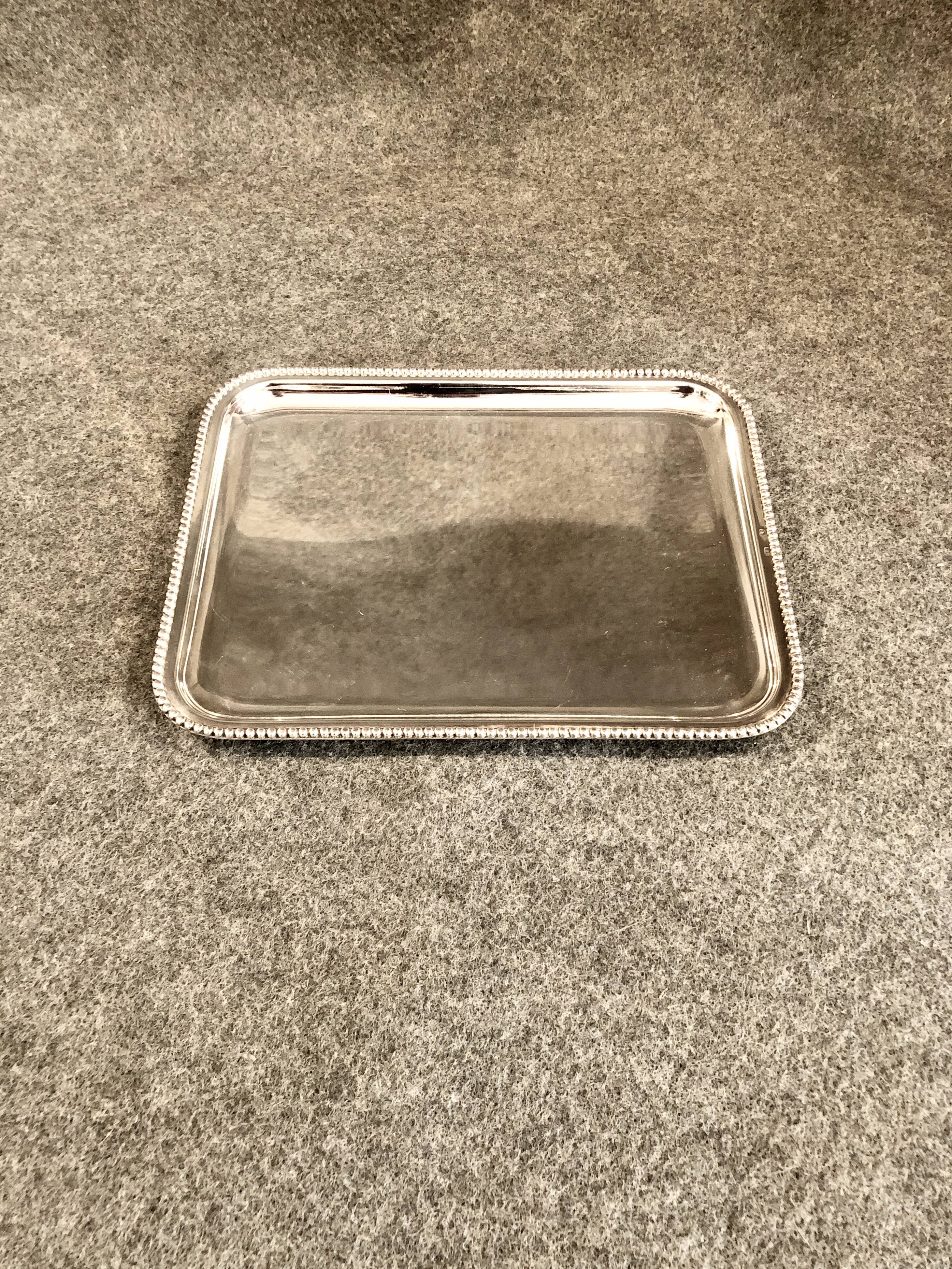 Silver metal tray, late 19th century