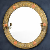 19th century antique round mirror