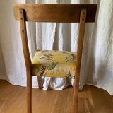 2 chairs in yellow wood fabric pierre frey