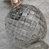 Cut crystal ewer and brass