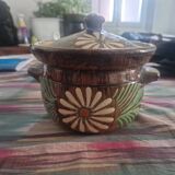 Ceramic terrine with floral decoration – Vintage – Made in France